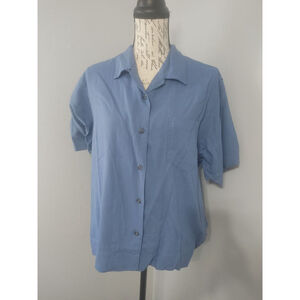 Women's vintage Columbia Blue Casual Button Down Shirt XL